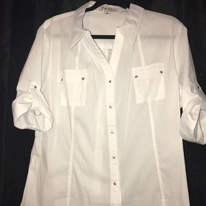 XL White button down top